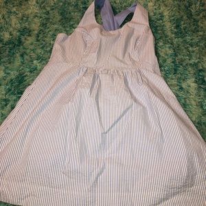 Seersucker cutout dress